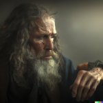 DALL·E 2022-07-12 13.30.58 - The portrait is of an elderly pirate. He has wrinkles on his fore...png